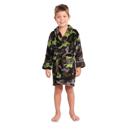 Komar Kids Boys Camouflage Camo Luxe Fleece Bathrobe Robe